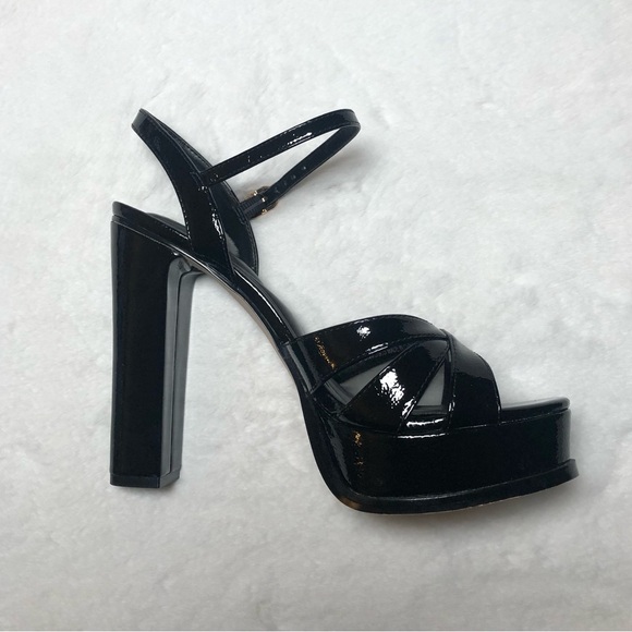 NWOT Jessica Simpson Giddings Glossy Black Platform Sandals,Size-8.5 - Picture 3 of 16